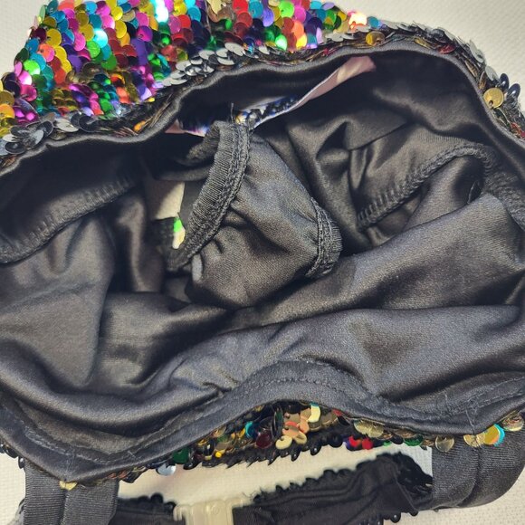 Glamour Costumes Black Gold Colorful Sequin Halter Dance Costume Child Small 4-6 - Picture 13 of 16